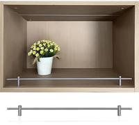 Ra - Barandilla de metal para cocina y gabinetes, paquete de 6 soportes de protección para estantes grises (23in / 58 cm), soporte de exhibición resistente y nización