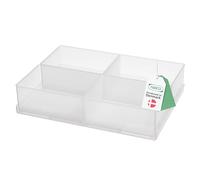 Raaco Caja de Insertos 55 4xA7-1, 4 compartimentos para piezas pequeñas