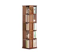 RAAMAE Estanteria Giratoria 360 Libros Hecho de Material de Bambú Estantería de Gran Capacidad de Carga for Dormitorio for Sala de Estar Sala, Color Madera/Marrón (Color : Brown)