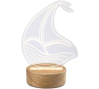 Rabalux Akali lámpara de sobremesa 1x2 W transparente-madera 76001