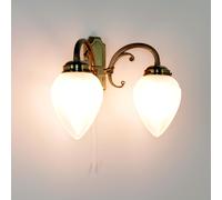 Rábalux Maya Doble Aplique De Pared Jugendstil Con Tirador, 3 Luces, Bronce