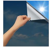 rabbitgoo Vinilo Espejo para Ventanas 44.5x200cm, Vinilo Espejo Unidireccional Adhesivo, Lámina Privacidad Ventana Anti UV Anti Calor, Vinilos para Cristales Anti Sol para Hogar Oficina, Negro Plata