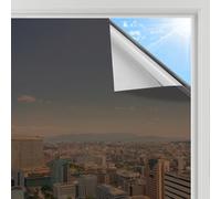 rabbitgoo Vinilo Espejo para Ventanas 75x200cm, Vinilo Espejo Unidireccional Adhesivo, Lámina Privacidad Ventana Anti UV Anti Calor, Vinilos para Cristales Anti Sol para Hogar Oficina, Marrón Plata