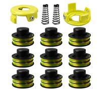 RAC118 - Bobina de repuesto para Ryobi RLT3525S, carrete de alimentación automática doble para Ryobi RAC118 RLT3525S de 1,2 mm de diámetro y 8,4 m de largo (9 bobinas + 2 tapas + 2 resortes)