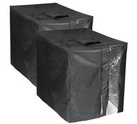 Rachlicy 2 Piezas IBC Tote Cover Tela Oxford Resistente al Agua Cubierta del Tanque de Agua con Ventana Transparente Protectora Antipolvo Protector Solar Barril de Lluvia al Aire Libre