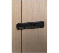 Rackumic Cerradura de puerta de aleación de aluminio con base reforzada para dormitorio, baño, gabinete, instalación zurda o derecha, oro cepillado, 120 mm (145 mm, negro)