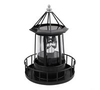 Rackumic Faro solar LED jardín luz 1 pieza 360 grados rotación hierro y ABS 15x21cm para césped patio patio decoración negro (negro)