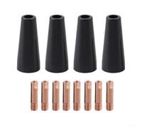 Rackumic Kit de puntas de contacto de boquilla sin gas para antorcha de soldadura MIG 14AK 15AK 0.6-1.2 mm, consumibles de latón de cobre para operaciones de núcleo de flujo MAG (0.8 mm)