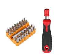 Rackumic Mango de destornillador adaptador hexagonal de autobloqueo de 5 pulgadas para uso profesional con 33 puntas de alta dureza y mango de repuesto en negro para kit de herramientas (rojo)