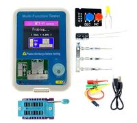 Rackumic MTT-V1 Multer ESR - Medidor de transistor con pantalla TFT a color para pruebas de diodos Zener y funciones de control remoto IR, dispositivo azul portátil