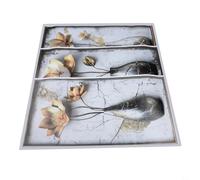 Rackumic Pegatinas de pared de flores doradas 3D, 1 juego de calcomanías de loto de PVC de 11.8 x 23.6 pulgadas, arte colorido para habitación de niños, guardería, oficina, pasillo, decoración de casa