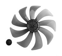 Rackumic Ventilador de piso de 14 pulgadas de repuesto con cubierta de tuerca, hélice silenciosa para el hogar, 7, 9 o 15 opciones, plástico sólido o aluminio, 350 mm, aire de refrigeración interior