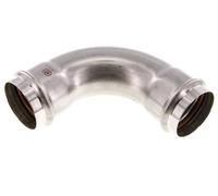 Racor a presión codo de 90 grados - 54 mm hembra - Acero inoxidable