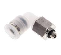 Racor de 6mm x M 5 90deg con rosca macho PA/Acero inoxidable EPDM Giratorio