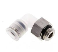 Racor de 8mm x G1/4'' 90deg con rosca macho PA/Acero inoxidable EPDM Giratorio