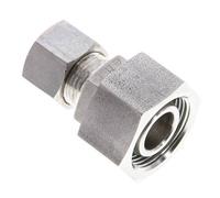 Racor de compresión recto de acero inoxidable 12L y 18L con rótula 315 bar Junta tórica de FKM Cono de estanquidad ISO 8434-1