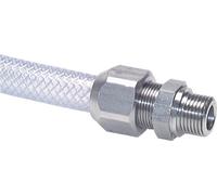 Racor de compresión recto de acero inoxidable 15x9mm y G1/2'' con rosca macho 10 bar PTFE