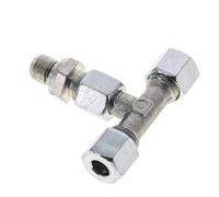Racor de corte en T de acero con forma de T 8L y M12x1,5 con rosca macho 315 bar ajustable ISO 8434-1