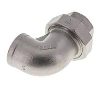 Racor de unión acodado de 90 grados Rp1'' hembra Acero inoxidable Junta plana PTFE 16bar (224.8psi)