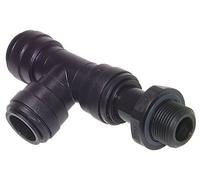 Racor en T en ángulo recto de 22mm x G1/2'' con rosca macho POM NBR FDA Giratorio