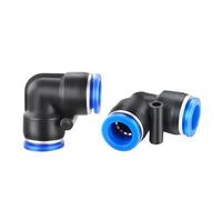 Racor neumático de 2 vías con conexión rápida de e 20 piezas conector rápido neumático PV codo de 90 grados 4-10mm agua empuje aire 2 vías(Pv-12)