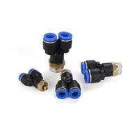 Racor neumático de 2 vías con conexión rápida de e Conexión de aire, tubo 4-12mm, 1/8-1/2 pulgadas, conector empuje neumático divisor 3 vías Y(8mm,1/4")