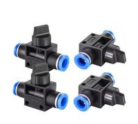 Racor neumático de 2 vías con conexión rápida de e HVFF Conexión neumática Conector de empuje rápido 2 vías 4-12 mm 10 piezas Controlador interruptor aire(HVFF-4)