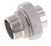 Racor recto de unión R1 1/2'' Macho x 48,3mm Extremo para soldar Junta cónica de acero inoxidable 16bar (224,8psi)