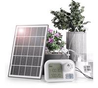 Raddy WS-7 Sistema de riego automático solar, para 15 plantas en maceta, Detección inteligente de humedad del suelo, 2600 mAh batería, resistente al agua IPX7 para balcones interiores y exteriores