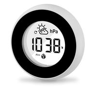 Raddy WT-2 Termómetro para Ventana con Presión Barométrica y Pronóstico del Tiempo, Monitor Magnético de Temperatura Interior y Exterior, Pantalla LCD Transparente, Funciona con Pilas para Invernadero