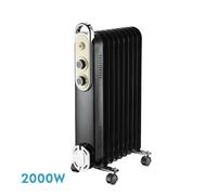 Radiador aceite amarantus 2000w 9elementos negro/beis 3potencias antiv