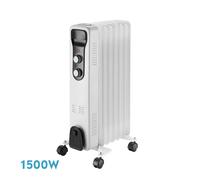 Radiador aceite brasilia 1500w 7elementos blanco/negro 3potencias anti