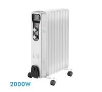 Radiador aceite brasilia 2000w 9elementos blanco/negro 3potencias anti