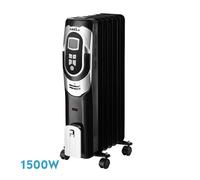 Radiador aceite confort 1500w 7elementos negro/plata 3potencias termos