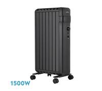 Radiador aceite polonia 1500w negro aletas cerradas 7elementos 3potenc
