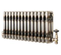 Radiador clásico de tres columnas con termostato de válvula – 300 x 650 mm - Acero sin tratar