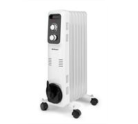 Radiador de aceite Orbegozo RL 1500, 7 elementos, termostato regulable, 3 potencias de calor, ruedas pivotantes multidireccionales, 1500 W