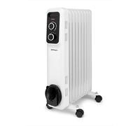 Radiador de aceite Orbegozo RS 2000, 9 elementos, termostato regulable, 3 potencias de calor, ruedas pivotantes multidireccionales, 2000 W