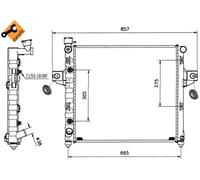 Radiador de agua Aletas refrigeración soldadas 58112 NRF para JEEP