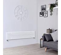 Radiador de Diseño Horizontal Antracita 622 Vatios 354x1600mm Calefacción Central de Agua Mural en Acero