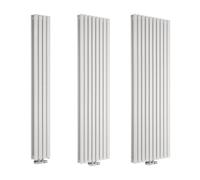 Radiador de Diseño Vertical Doble Con Conexión Central - Blanco - 1600mm x 354mm x 78mm - 1289 Vatios - Revive Caldae