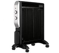 Radiador de Mica 2000W | Estufa de Mica Negro y Rojo | Radiador de Mica bajo Consumo | Silencioso Calefactor de Mica 4 Ruedas