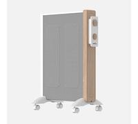 Radiador de Mica BADIN 1500W Blanco/Madera con Ruedas Antivuelco