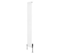 Radiador de panel con válvula termostática y válvula de cromo – 1800 mm x 240 mm – Blanco