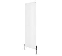 Radiador de panel con válvula termostática y válvula de cromo – 1800 mm x 600 mm – Blanco