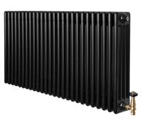 Radiador de tubos con 4 columnas y válvulas cromadas con termostato – 600 mm x 1190 mm –