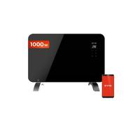 Radiador eléctrico bajo consumo evvo c cristal negro 1.000w, wifi
