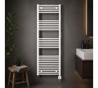 Radiador eléctrico para baño, 1775h x 500b, color blanco, para instalación en la pared derecha