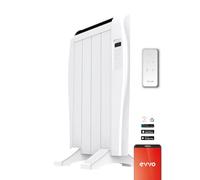 Radiador Emisor Térmico EVVO C4 Blanco, 600W, hasta 8m2, Instalación Suelo o Pared, Google Home, 4 elementos, Bloqueo infantil, Wifi, Control remoto, Temporizador