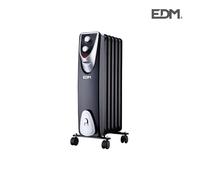 EDM Radiador Black Edition – sin aceite, 1000 W, 6 elementos, 24x37x64 cm